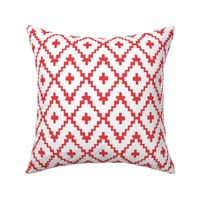 Southwest Diamonds Chevron - Red on White