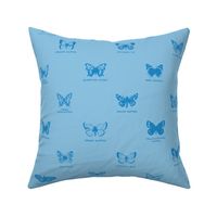 butterfly alphabet - light blue, large