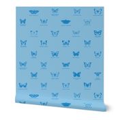 butterfly alphabet - light blue, large