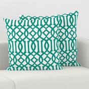 Imperial Trellis-Teal/White-Reverse-Large