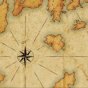 Treasure Islands Vintage Map 12"x12"