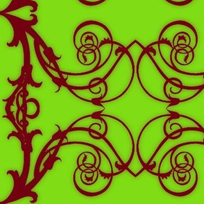 Art Nouveau6-raspberry/green