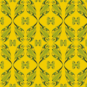 Tribal Leaves-green/yellow