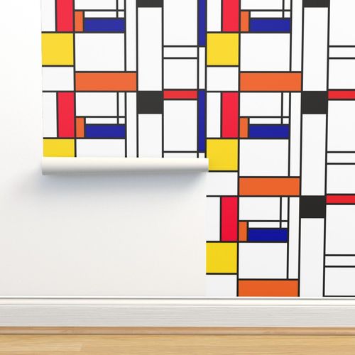Piet Mondrian Inspired Line Pattern Spoonflower