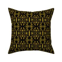 Vintage Tiki Floral Gold and Black Motif