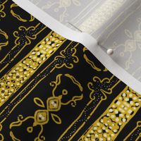 Vintage Tiki Gold and Black Chain Pattern