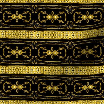 Vintage Tiki Gold and Black Chain Pattern