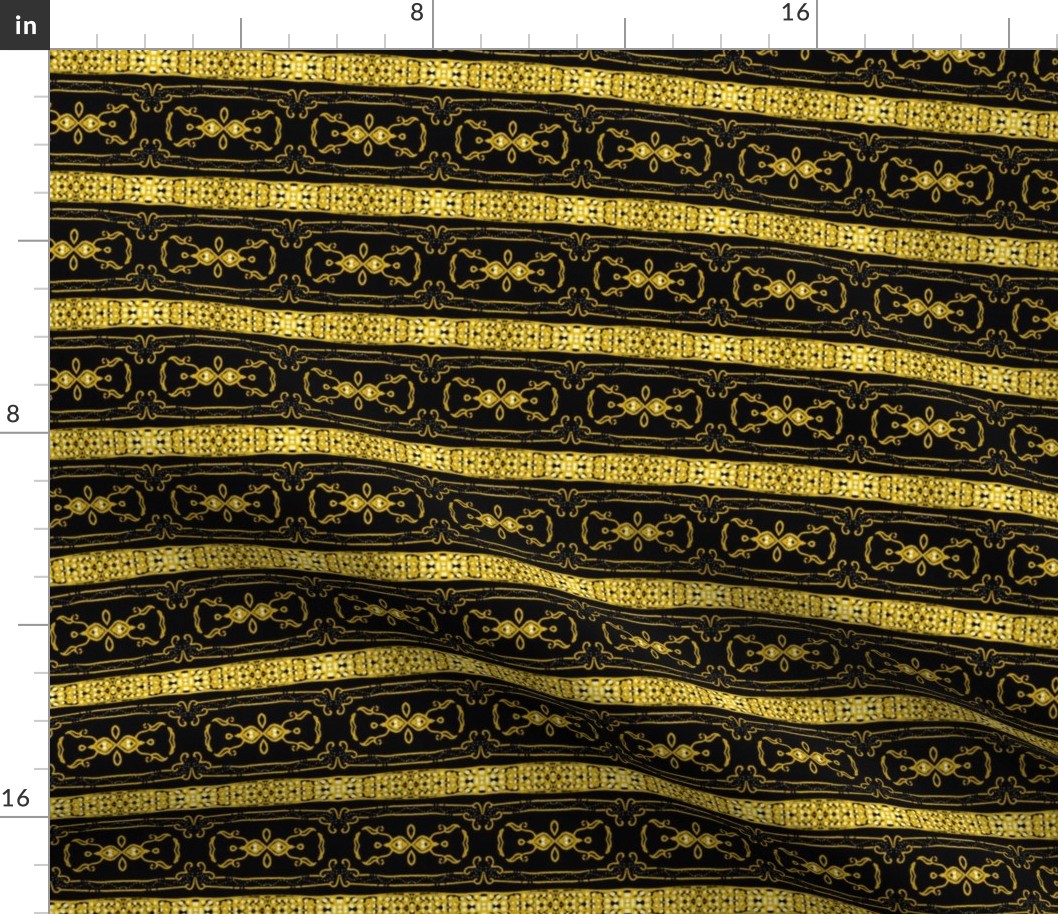 Vintage Tiki Gold and Black Chain Pattern