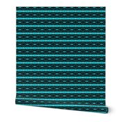 Vintage Tiki Teal and Black Chain Pattern