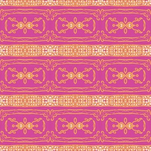 Vintage Tiki Gold and Pink Chain Pattern