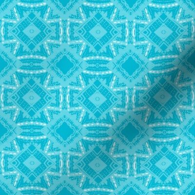 Vintage Tiki Diamond Pattern in Teal