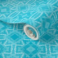 Vintage Tiki Diamond Pattern in Teal