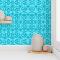 Vintage Tiki Diamond Pattern in Teal