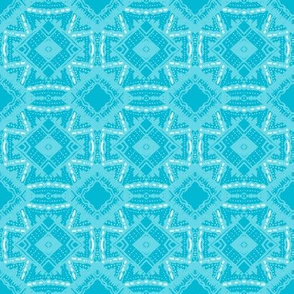 Vintage Tiki Diamond Pattern in Teal