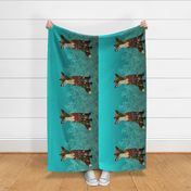 ice floral fox tea towel