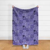 Henry VIII Was A Cheater ... Quilt ~ Indigo/Purple/Blue and White