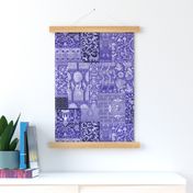 Henry VIII Was A Cheater ... Quilt ~ Indigo/Purple/Blue and White