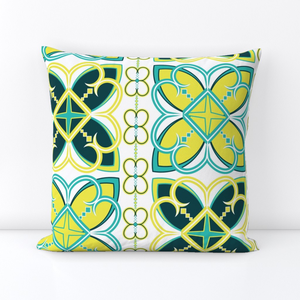 Asian Pattern Turquoise & Teal