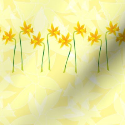 Daffodils in a row.  Copyright LdJ design 2010