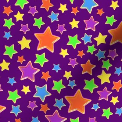 Colourful stars, purple background