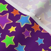 Colourful stars, purple background