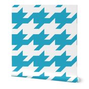 Houndstooth - Turquoise and white