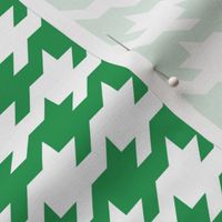 Houndstooth - Kelly green and white