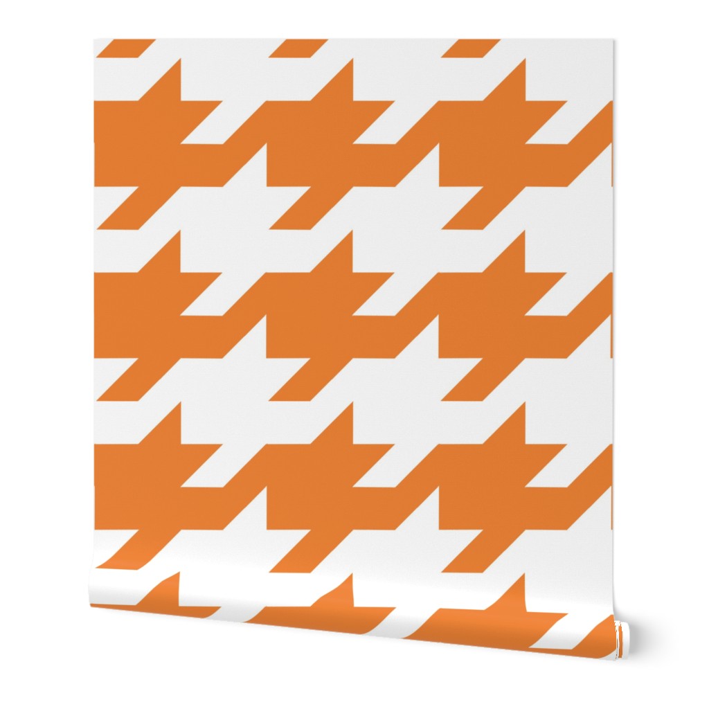 Houndstooth - Orange and white