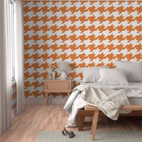 Houndstooth - Orange and white