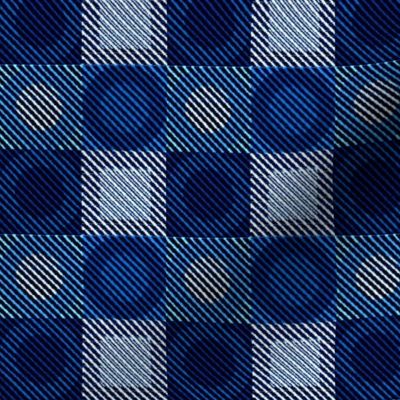 Twill Plaid Circles Blues