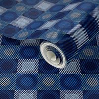 Twill Plaid Circles Blues