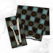 Twill Plaid Circles Mint Chocolate