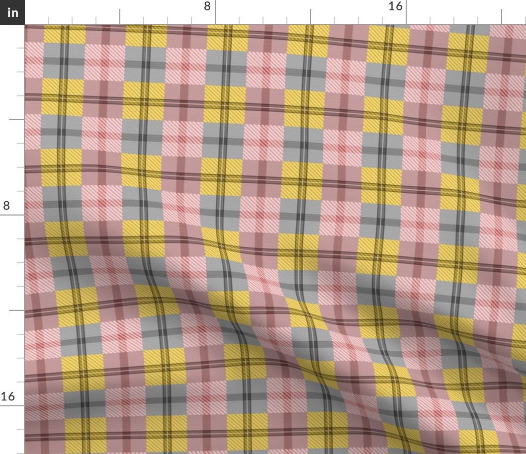 gingham plaid ginger peach