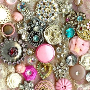 Antique Rhinestone Buttons