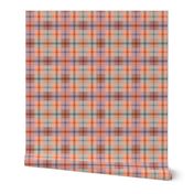 gingham plaid sea peach