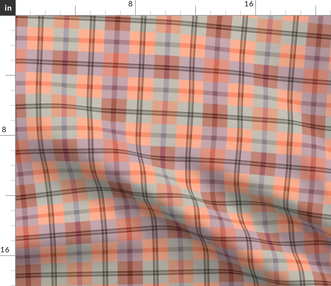 gingham plaid sea peach