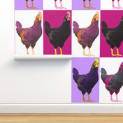 Pop Pink Purple Art Chook Chook Chook