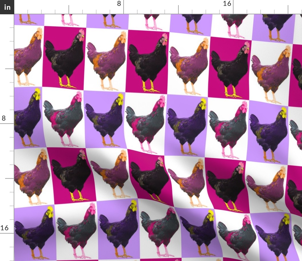 Pop Pink Purple Art Chook Chook Chook