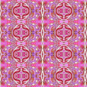 Magenta Christmas (secular vertical paisley stripe)