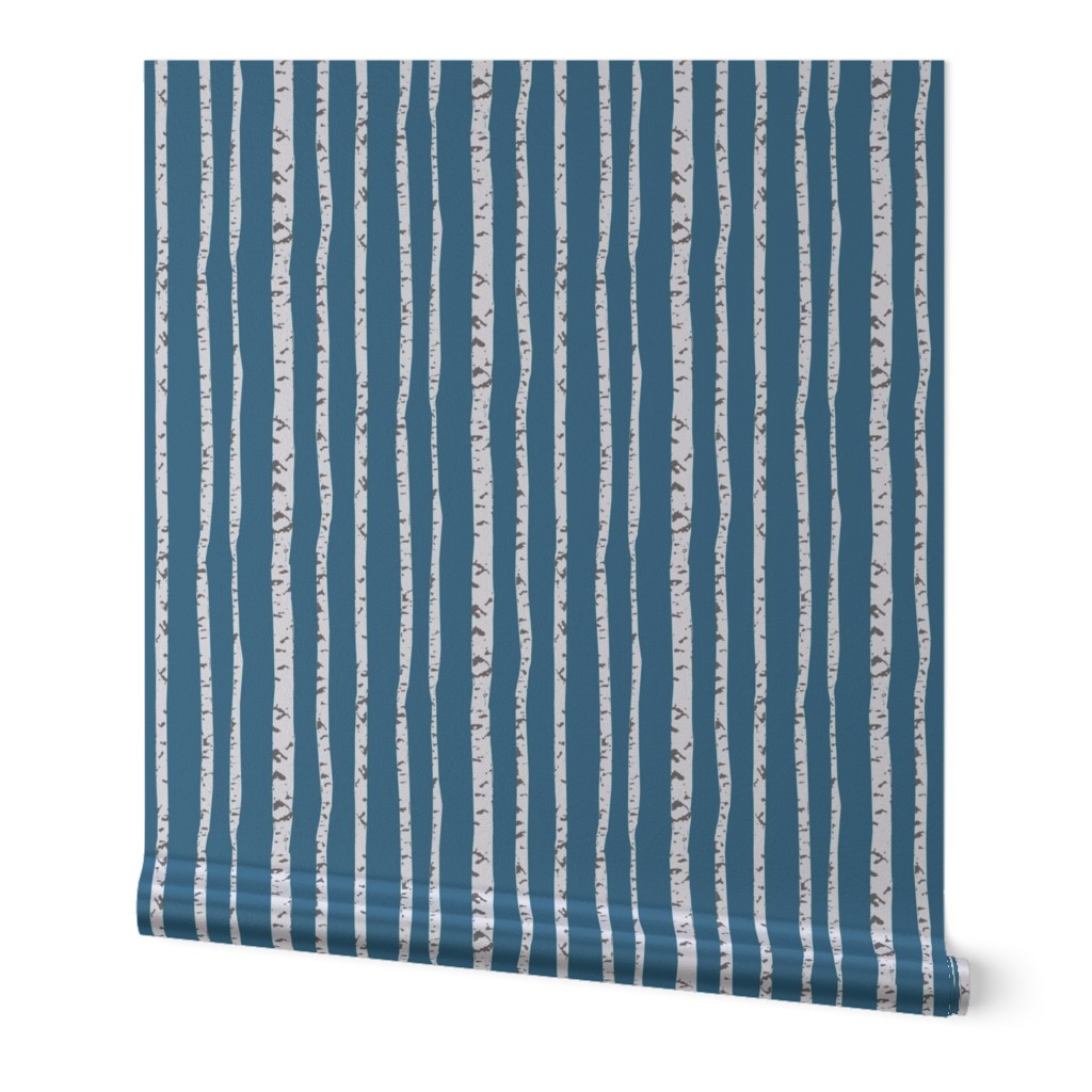 birch trees stripe blu