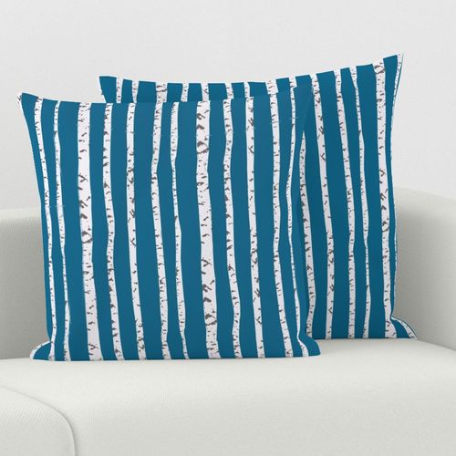 birch trees stripe blu