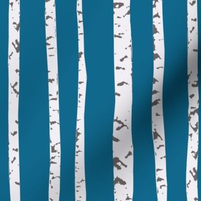 birch trees stripe blu