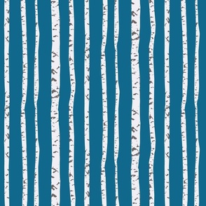 birch trees stripe blu