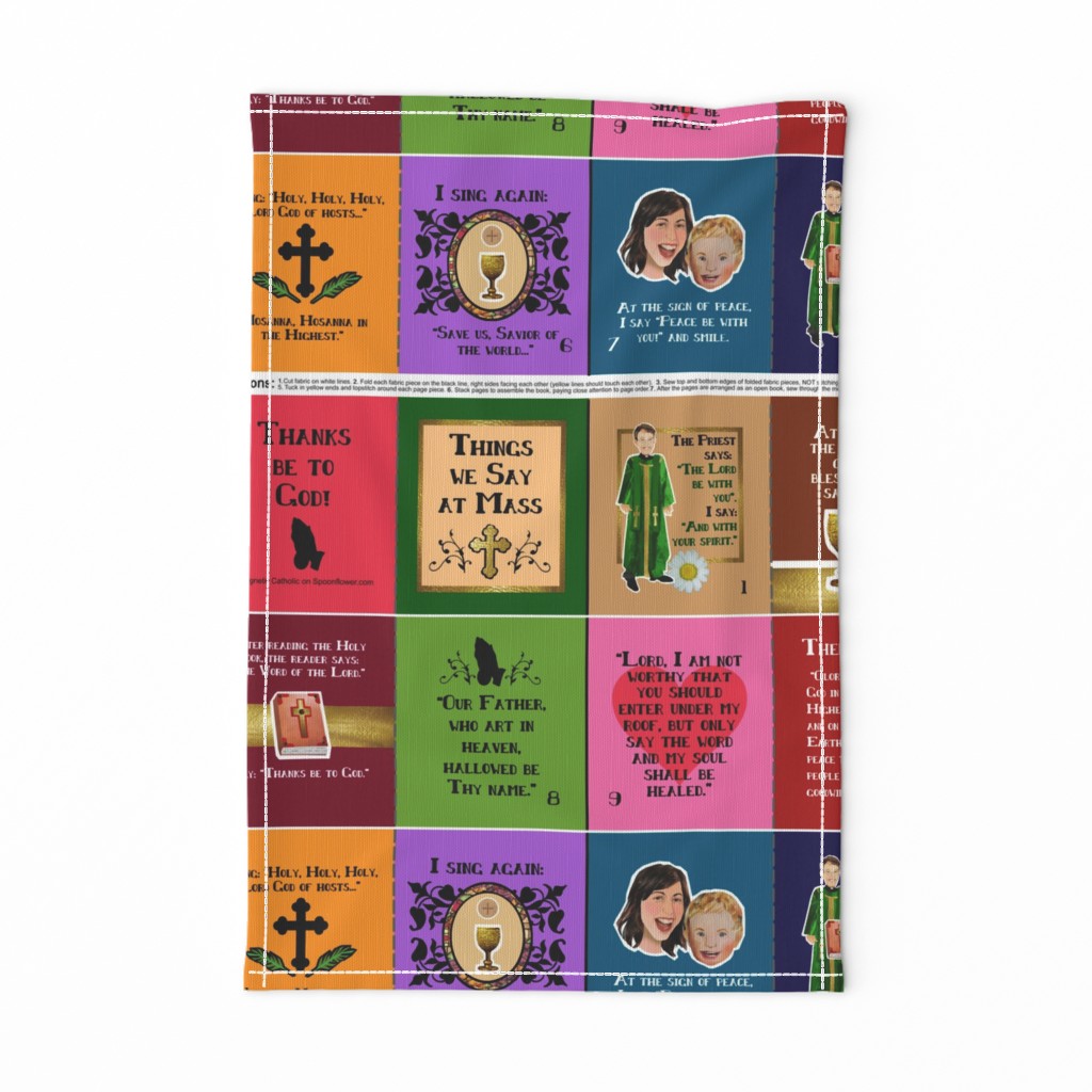 Things We Say at Mass cloth fabric quiet book for children 21 x 18 inches