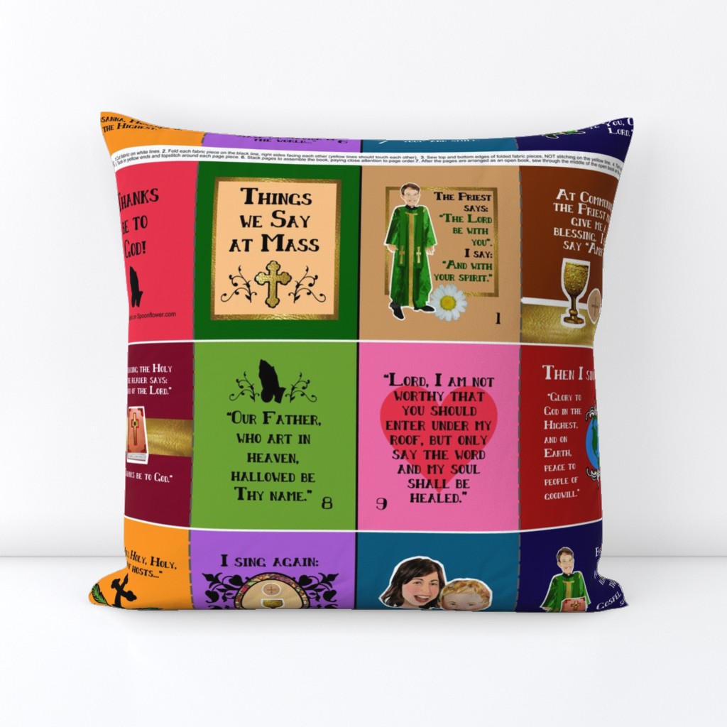Things We Say at Mass cloth fabric quiet book for children 21 x 18 inches