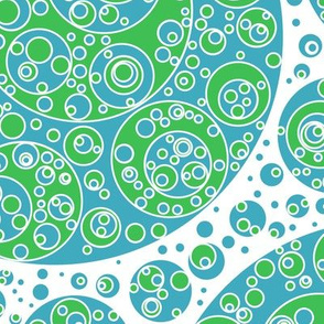 blue white green circles