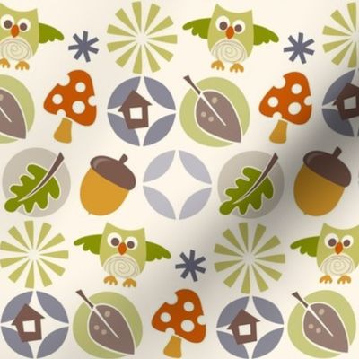 owl autumn pattern