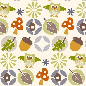 owl autumn pattern