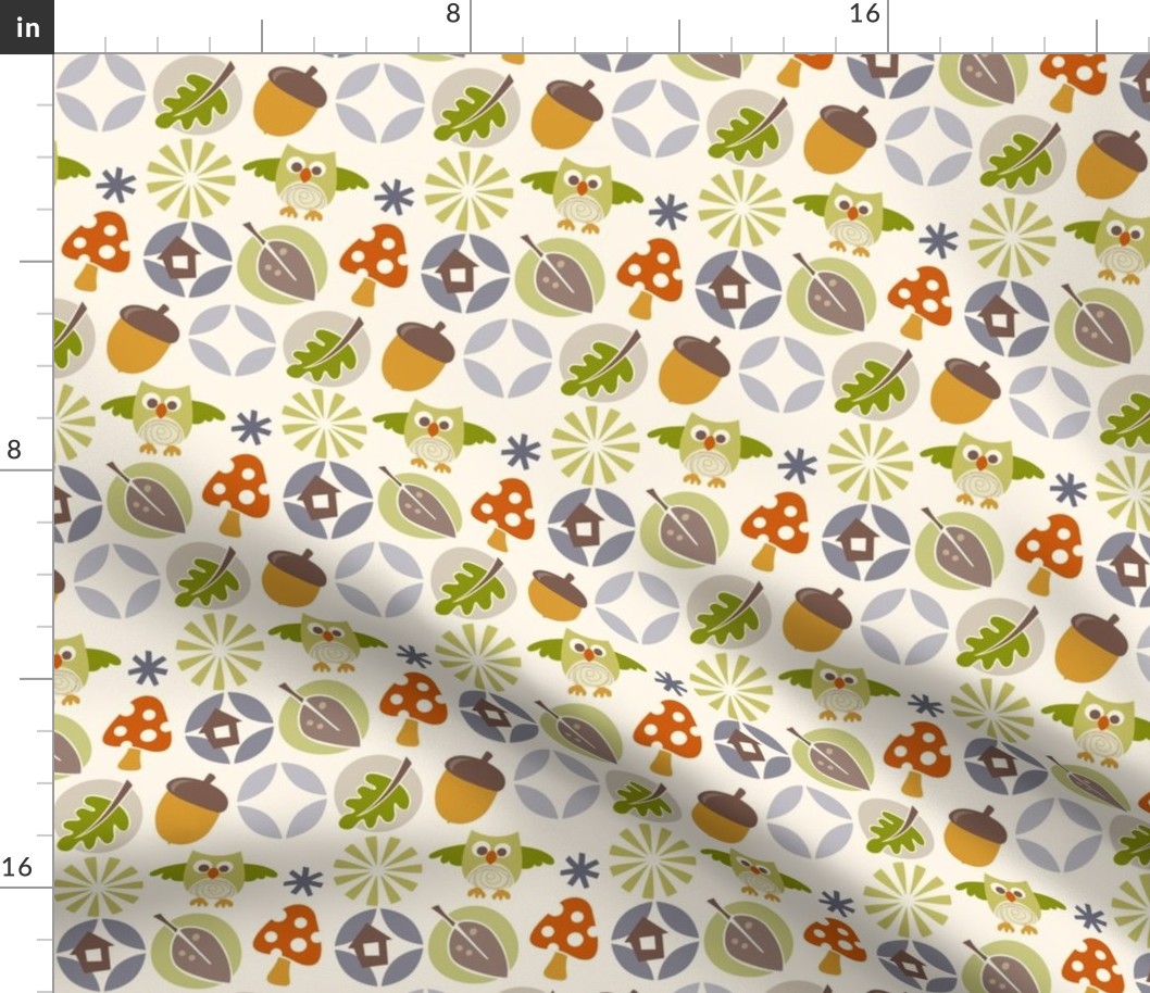 owl autumn pattern