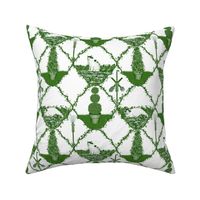 Cat Nip Cat Nap Garden ~ Green & White Toile